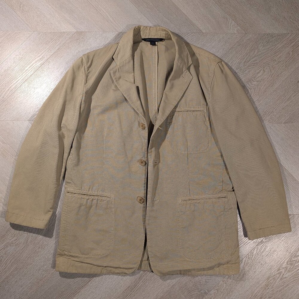 Express Design Studio Khaki Chino Blazer Men's Size 42R Tan Lightweight